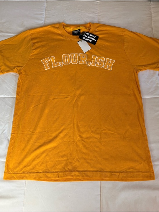 Humble Flourish Other - NWT Humble Flourish Brand XL Flourish Graphic T Shirt Gold Yellow Tee Varsity
